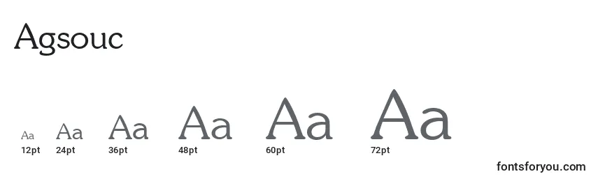 Размеры шрифта Agsouc