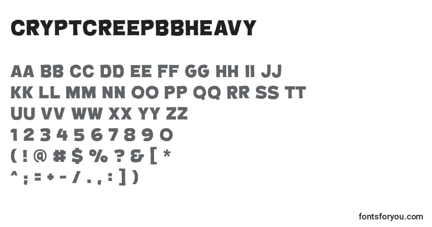 Шрифт CryptcreepbbHeavy (111514) – алфавит, цифры, специальные символы