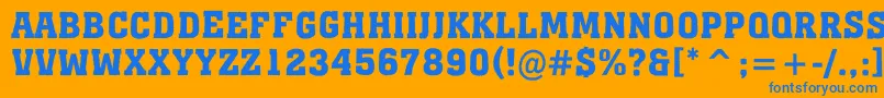 AMonumentotitulrgBold Font – Blue Fonts on Orange Background