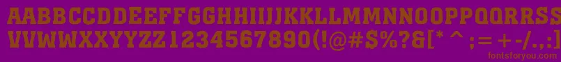 AMonumentotitulrgBold-Schriftart – Braune Schriften auf violettem Hintergrund