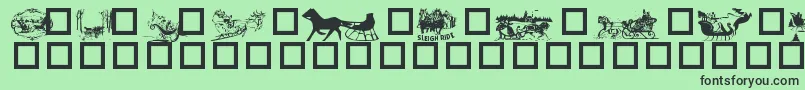 フォントSleigh – 緑の背景に黒い文字