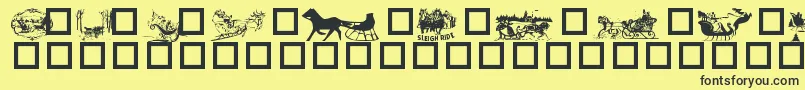 Fonte Sleigh – fontes pretas em um fundo amarelo