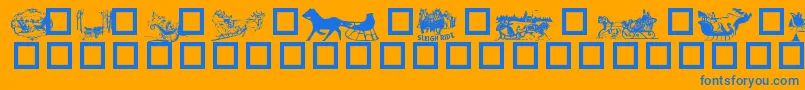 Sleigh Font – Blue Fonts on Orange Background