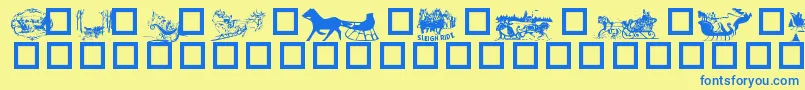 Sleigh Font – Blue Fonts on Yellow Background