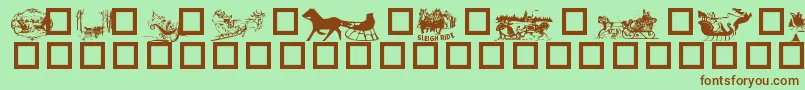 Sleigh-Schriftart – Braune Schriften auf grünem Hintergrund