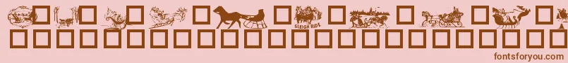 Weitere Informationen zur Sleigh-Schriftart Sleigh-Schriftart – Braune Schriften auf rosa Hintergrund