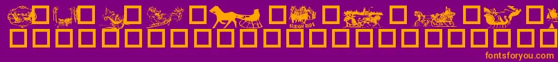 Fonte Sleigh – fontes laranjas em um fundo violeta