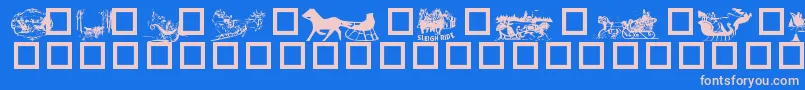 フォントSleigh – ピンクの文字、青い背景