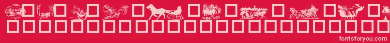 Sleigh Font – Pink Fonts on Red Background