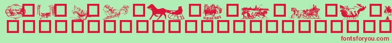 fuente Sleigh – Fuentes Rojas Sobre Fondo Verde