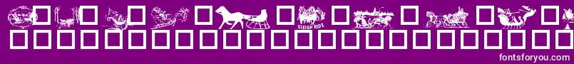 Fonte Sleigh – fontes brancas em um fundo violeta