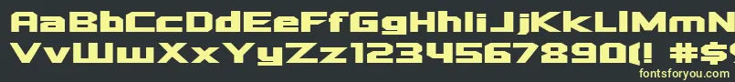Quadrang Font – Yellow Fonts on Black Background