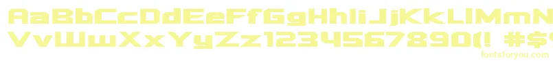 フォントQuadrang – 白い背景に黄色の文字