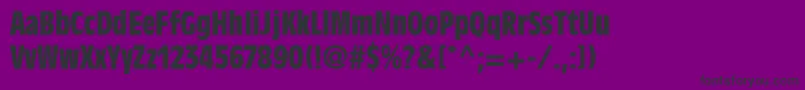 DecadeCondensedSsiBoldCondensed-fontti – mustat fontit violetilla taustalla