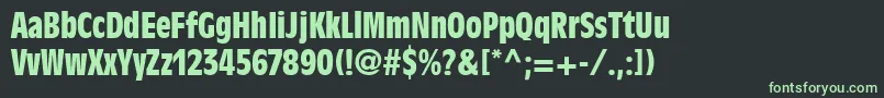 DecadeCondensedSsiBoldCondensed-fontti – vihreät fontit mustalla taustalla