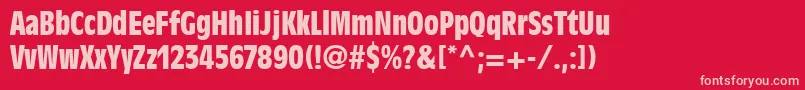 DecadeCondensedSsiBoldCondensed Font – Pink Fonts on Red Background
