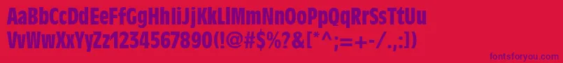 DecadeCondensedSsiBoldCondensed Font – Purple Fonts on Red Background