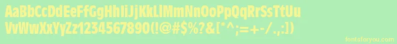 DecadeCondensedSsiBoldCondensed Font – Yellow Fonts on Green Background