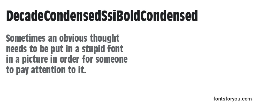 DecadeCondensedSsiBoldCondensed Font
