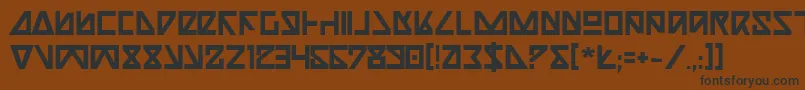 フォントNickb – 黒い文字が茶色の背景にあります