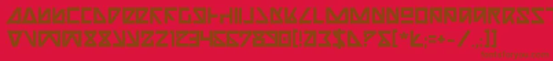 フォントNickb – 赤い背景に茶色の文字