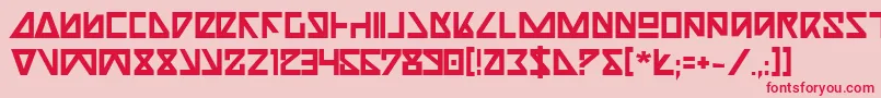 フォントNickb – ピンクの背景に赤い文字