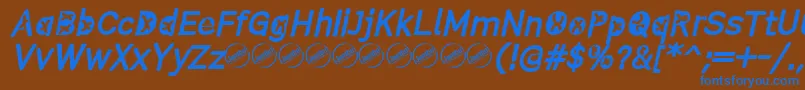 ComistainItalic Font – Blue Fonts on Brown Background