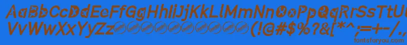 Fonte ComistainItalic – fontes marrons em um fundo azul