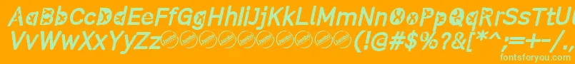 ComistainItalic Font – Green Fonts on Orange Background