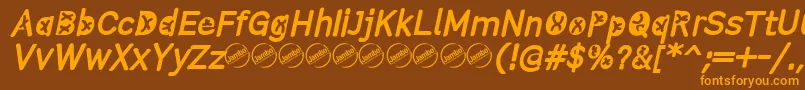 Fonte ComistainItalic – fontes laranjas em um fundo marrom