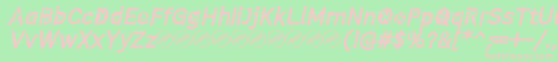 ComistainItalic Font – Pink Fonts on Green Background