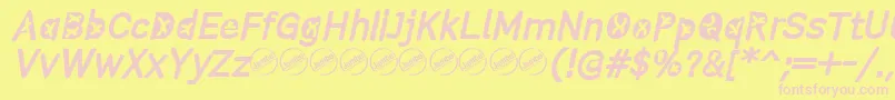 ComistainItalic Font – Pink Fonts on Yellow Background