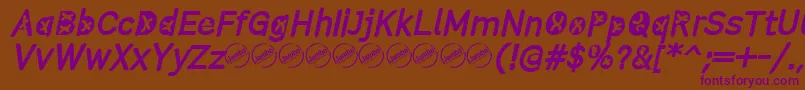 ComistainItalic Font – Purple Fonts on Brown Background