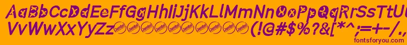 ComistainItalic Font – Purple Fonts on Orange Background