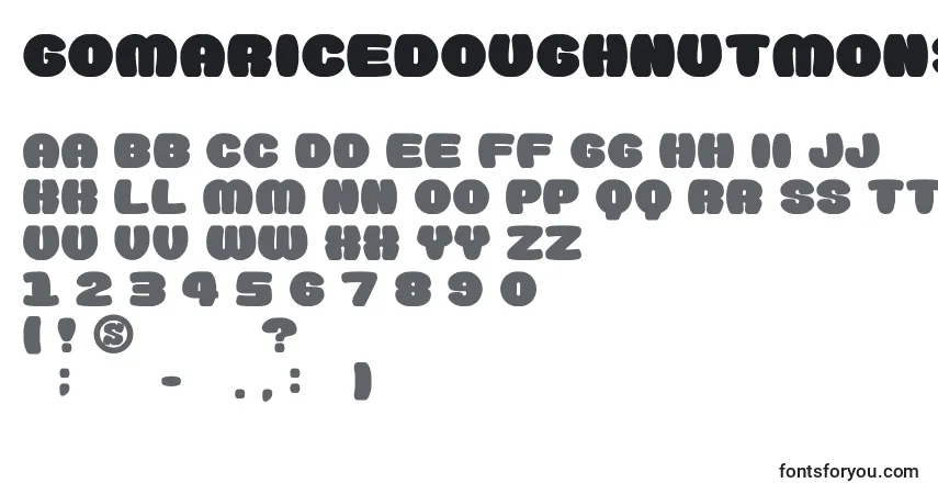 Czcionka GomariceDoughnutMonster – alfabet, cyfry, specjalne znaki