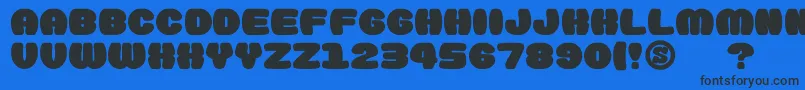 GomariceDoughnutMonster Font – Black Fonts on Blue Background