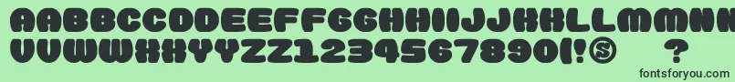 GomariceDoughnutMonster Font – Black Fonts on Green Background