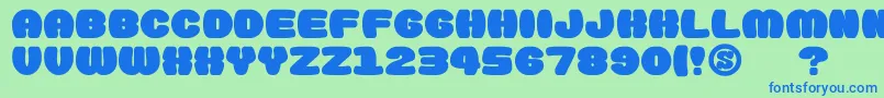 GomariceDoughnutMonster Font – Blue Fonts on Green Background