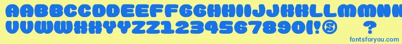 GomariceDoughnutMonster Font – Blue Fonts on Yellow Background