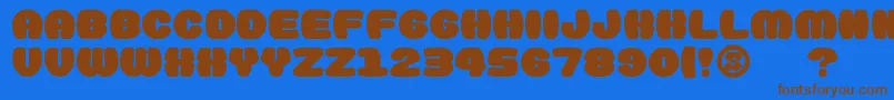 GomariceDoughnutMonster Font – Brown Fonts on Blue Background