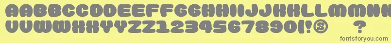 GomariceDoughnutMonster Font – Gray Fonts on Yellow Background