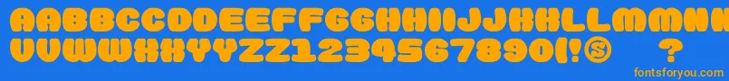 GomariceDoughnutMonster Font – Orange Fonts on Blue Background