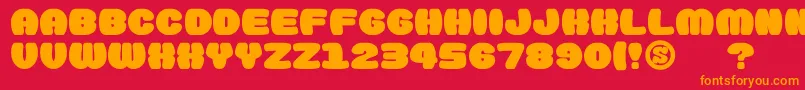 GomariceDoughnutMonster Font – Orange Fonts on Red Background