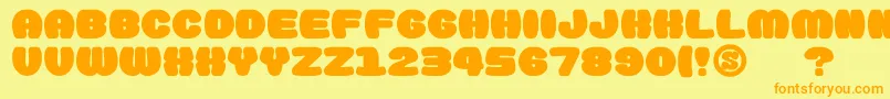 GomariceDoughnutMonster Font – Orange Fonts on Yellow Background