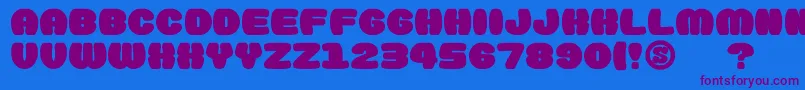 GomariceDoughnutMonster Font – Purple Fonts on Blue Background