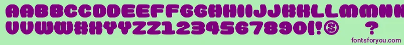 GomariceDoughnutMonster Font – Purple Fonts on Green Background