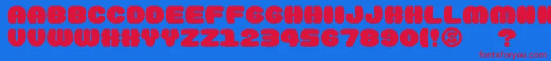 GomariceDoughnutMonster Font – Red Fonts on Blue Background