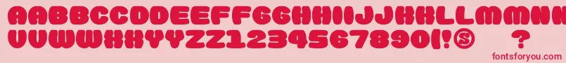 GomariceDoughnutMonster Font – Red Fonts on Pink Background