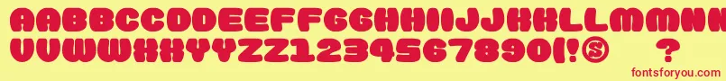 フォントGomariceDoughnutMonster – 赤い文字の黄色い背景