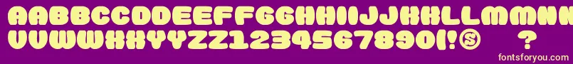 GomariceDoughnutMonster Font – Yellow Fonts on Purple Background
